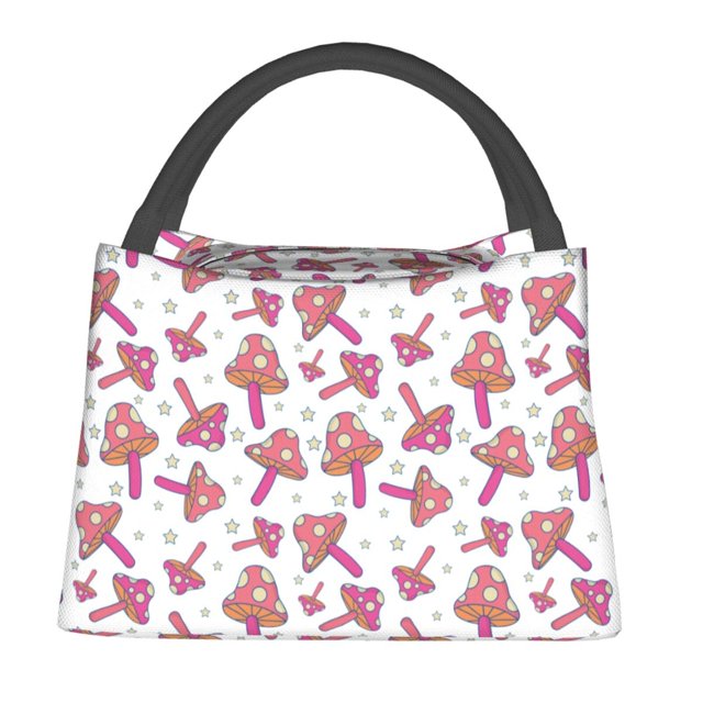 Disketp Purple Mushroom Bolsa Térmica Estampada, Bolsa Térmica Aislante para Almuerzo, Playa y Campamento