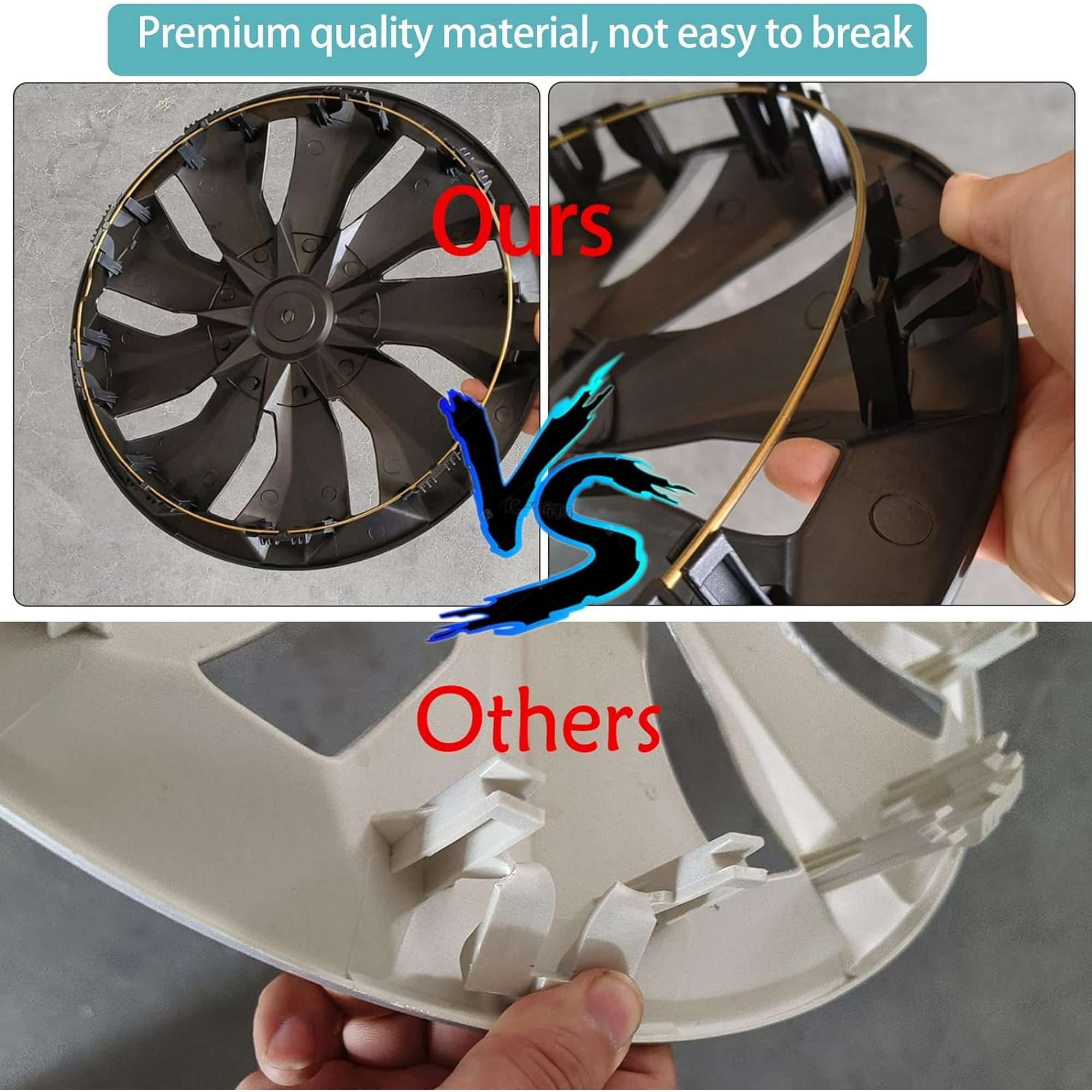 16" Hubcap Wheel Cover Replacement,Universal Wheel Rim Cover Exterior Accessories,Snap on Car Truck SUV-4pack