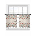 thumbnail image 2 of Sheer Curtains 54 Inches Long 2 Panels, Independence Day Blue Red Floral Rod Pocket Curtain Voile Draperies, Summer Pastoral Wildflower Light Filtering Window Treatment for Living Room, 2 of 8
