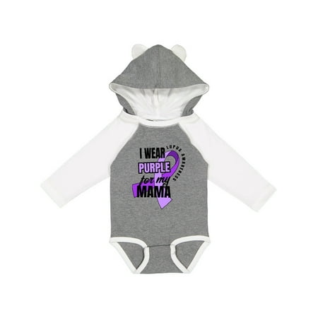

Inktastic I Wear Purple For My Mama Lupus Awareness Gift Baby Boy or Baby Girl Long Sleeve Bodysuit