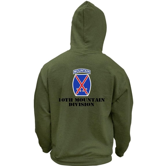 Army 10th Mountain Division Full Color Veteran Pullover Hoodie Sweatshirt