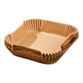 thumbnail image 2 of Friteuse à Air Chaud Doublures en Papier Jetables Carrées Antiadhésives pour Cuisson Rôtissage Papier Alimentaire pour Friteuse à Air Four à Micro-Ondes Poêle à Frire Résistante à l'Huile, 2 of 5