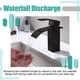 thumbnail image 5 of Grifo de lavabo - Grifo de baño, Grifo de cascada de un solo orificio, Grifos de lavabo monomando para lavabo - Negro JAMW Sencillez, 5 of 5