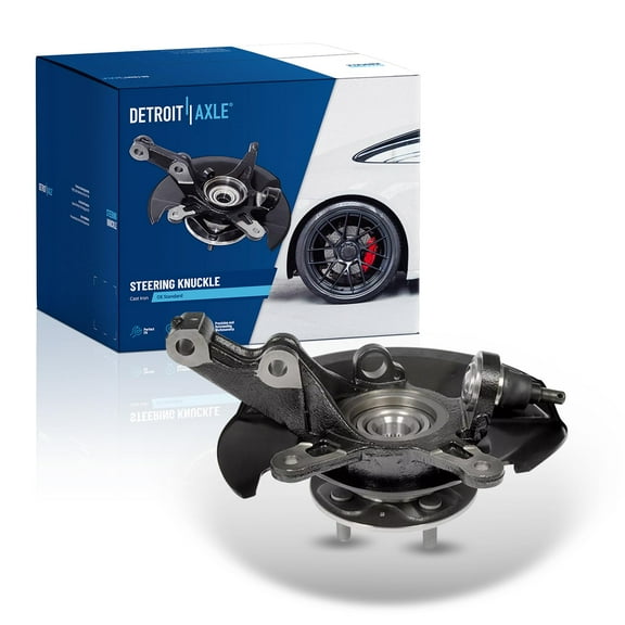 Detroit Axle - 1.7L Front Left Steering Knuckle Wheel Bearing Hub for 2001-2002 Honda Civic Driver Side Steering Knuckle and Wheel Bearing Hub Assembly Replacement