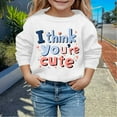 thumbnail image 2 of Boy Valentines Day Outfit Crewneck Sweatshirt Love Heart Print Long Sleeve Pullover Toddler Girl Sweatshirt for Toddler 18-24 Months, 2 of 4