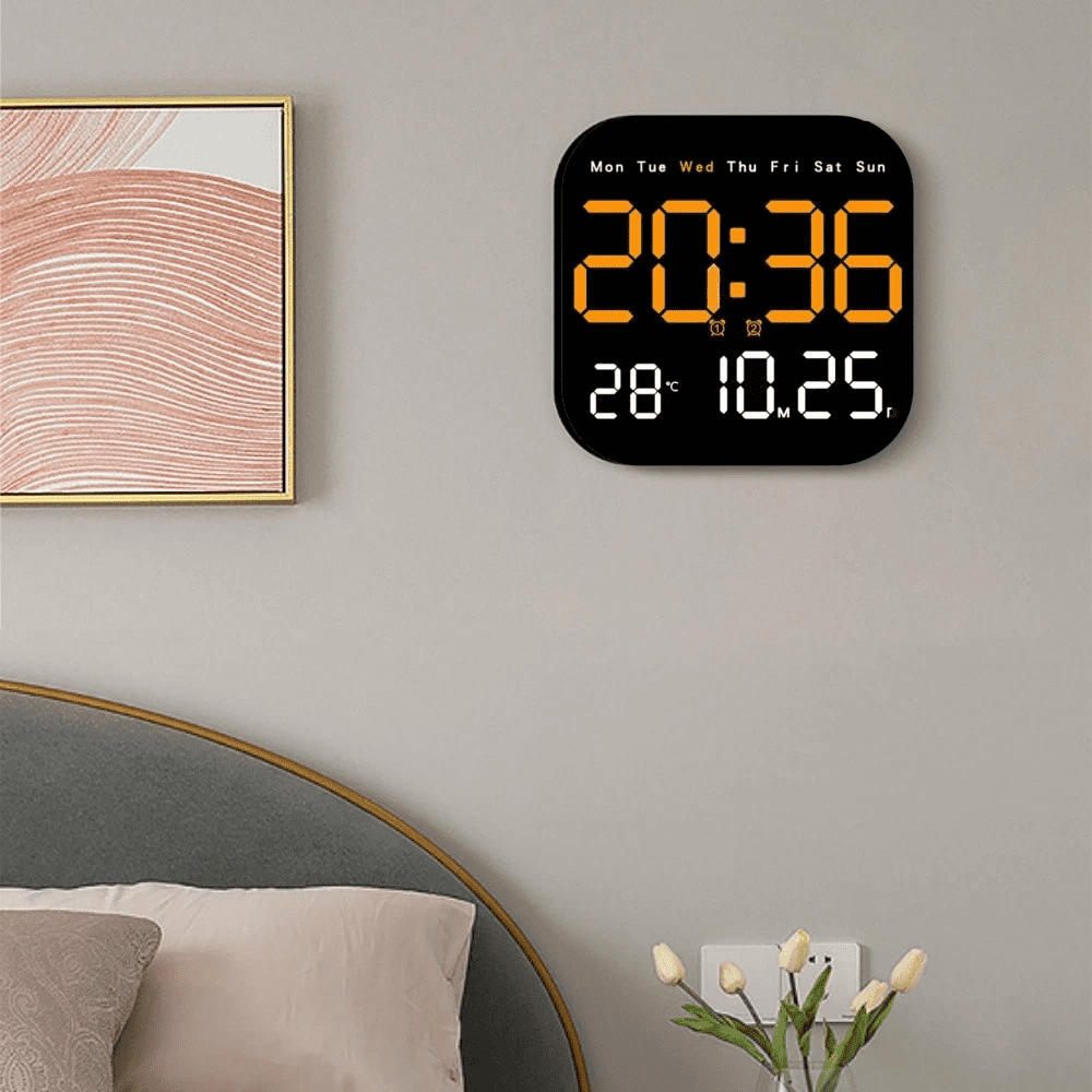 Digital Large Big Jumbo LED Wall Desk Clock Display With Calendar Temperature