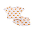 thumbnail image 1 of Toddler Baby Girls Summer Outfit Heart Short Sleeves T-Shirt + Elastic Shorts 2PCS Set, 1 of 7