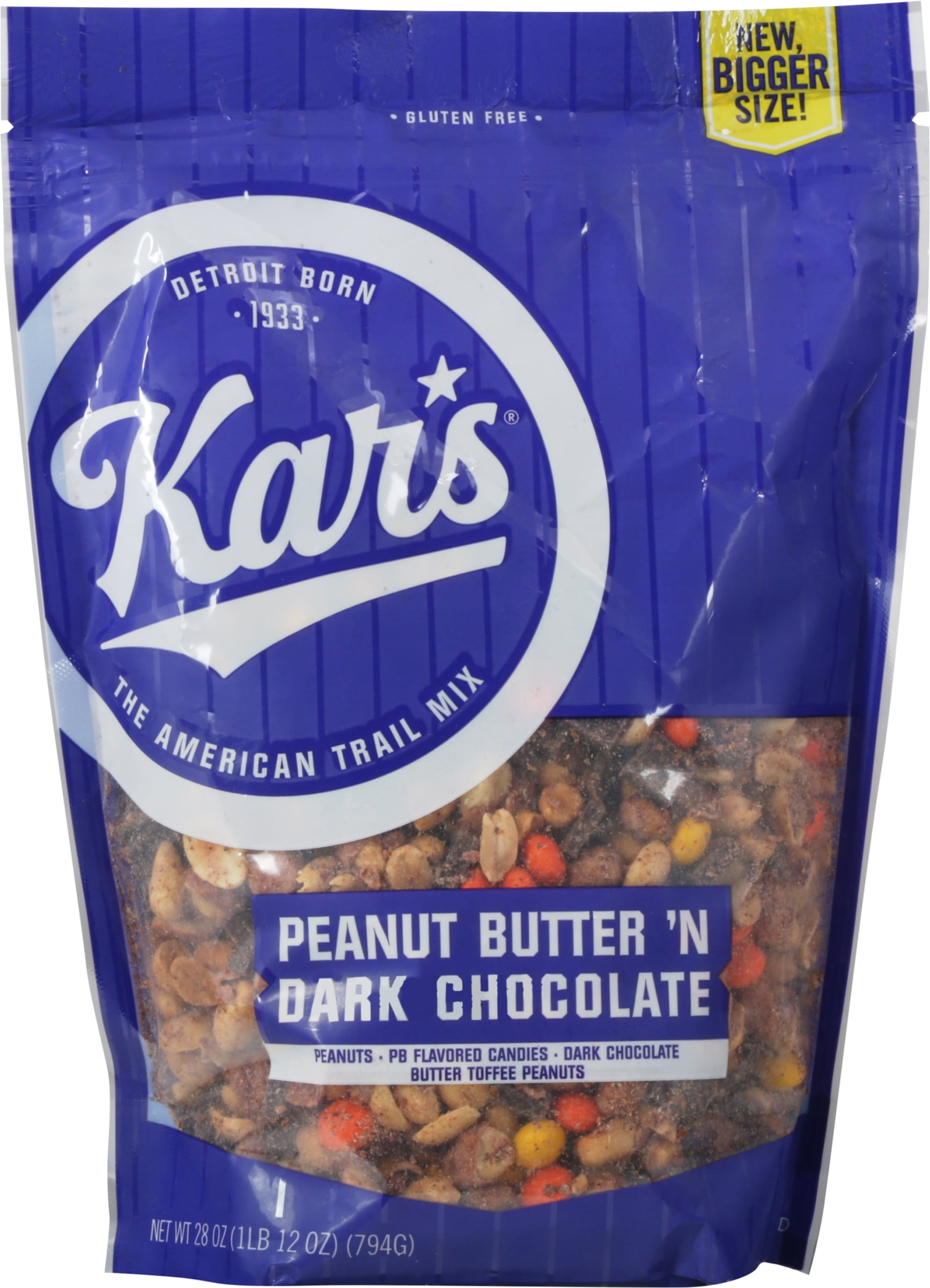 Kar&rsquo;s Nuts Peanut Butter &lsquo;N Dark Chocolate Trail Mix, 28 oz &ndash; Resealable Pouch (Pack of 1), Gluten-Free Trail Mix Snack