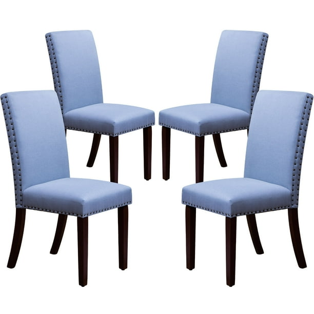 Surmoby Dining Chairs Set of 4,Fabric Upholstered Dining Room Chairs with Nailhead Trim,Kitchen