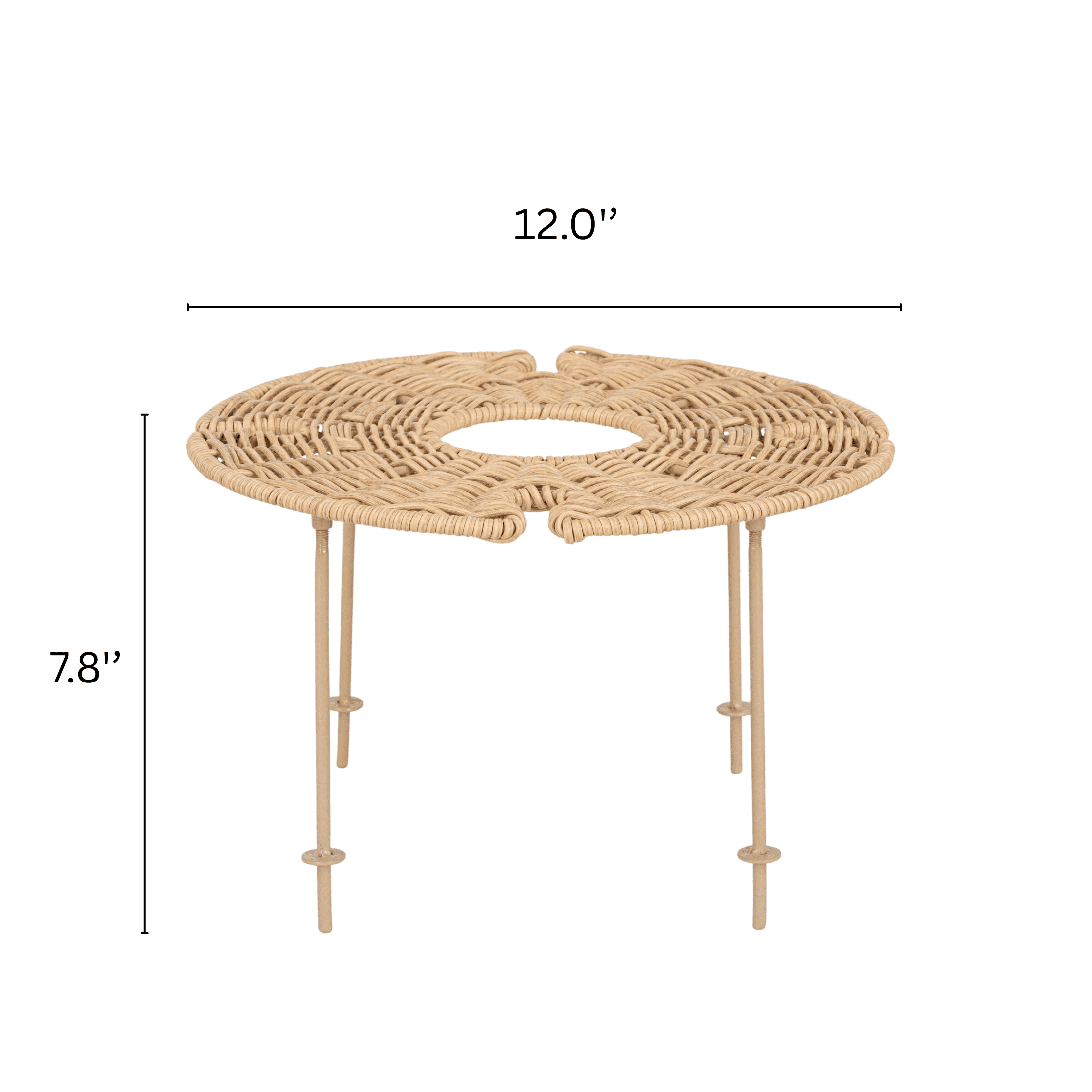 Better Homes & Gardens Rattan Tray with Legs & Wine Holders