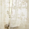 thumbnail image 2 of Exultantex Boho Embroidered Leaf Sheer Curtains, Rod Pocket Style, 54x84 Inch, Ivory, 2 of 6