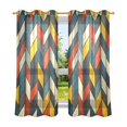 thumbnail image 6 of Yayeee Window Curtains Set of 2 for Living Room Light Filtering 63"x42", Red Geometric, 6 of 7