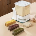 thumbnail image 3 of Contenedor de almacenamiento de 4 compartimentos, dispensador de almacenamiento de cereales integrales secos verde, 3 of 8
