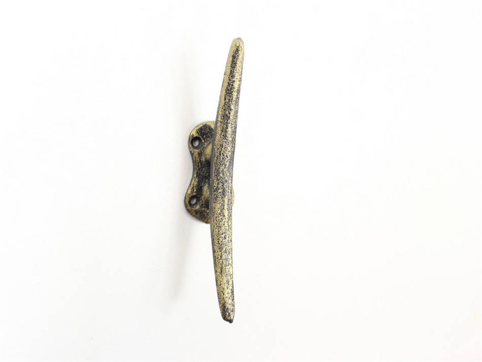 Rustic Gold Cast Iron Cleat Wall Hook 6"
