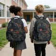 thumbnail image 4 of DISNIMO Leopard Print 17 Inch Kids School Backpack for Boys Lightweight Bookbag with Laptop Compartment, Side Pockets for Primary Middle Students, Daily Travel Use, 4 of 7