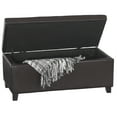 thumbnail image 1 of ViscoLogic Flip Lift Top Faux Leather Storage Ottoman Bench (Dark Brown), 1 of 5