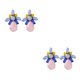 thumbnail image 1 of sweethay 1 par de bonitos pendientes de cristal de Color caramelo para mujer, pendientes de boda para fiesta de noche, pendientes sencillos para rosa+azul 2Conjunto, 1 of 6