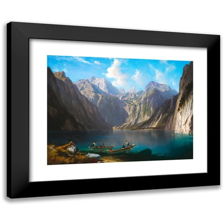 Willibald Wex 14x12 Black Modern Framed Museum Art Print Titled - Konigsee (ca. 1873)