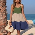 thumbnail image 4 of Bnwani Boho Dresses for Women,Women's Dresses,Crew Neck,Sleeveless,Color Block,Beach,Green,XL, 4 of 5