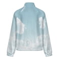 thumbnail image 6 of Jackets for Women Winter Coat Jackets Flannel Stand Collar Jacket(Cloudy Sky Blue Print,Size:S-4XL), 6 of 7