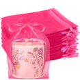 thumbnail image 1 of 100 bolsas de organza con cordón de color rosa intenso de Creety, 15 x 23 cm, 1 of 6