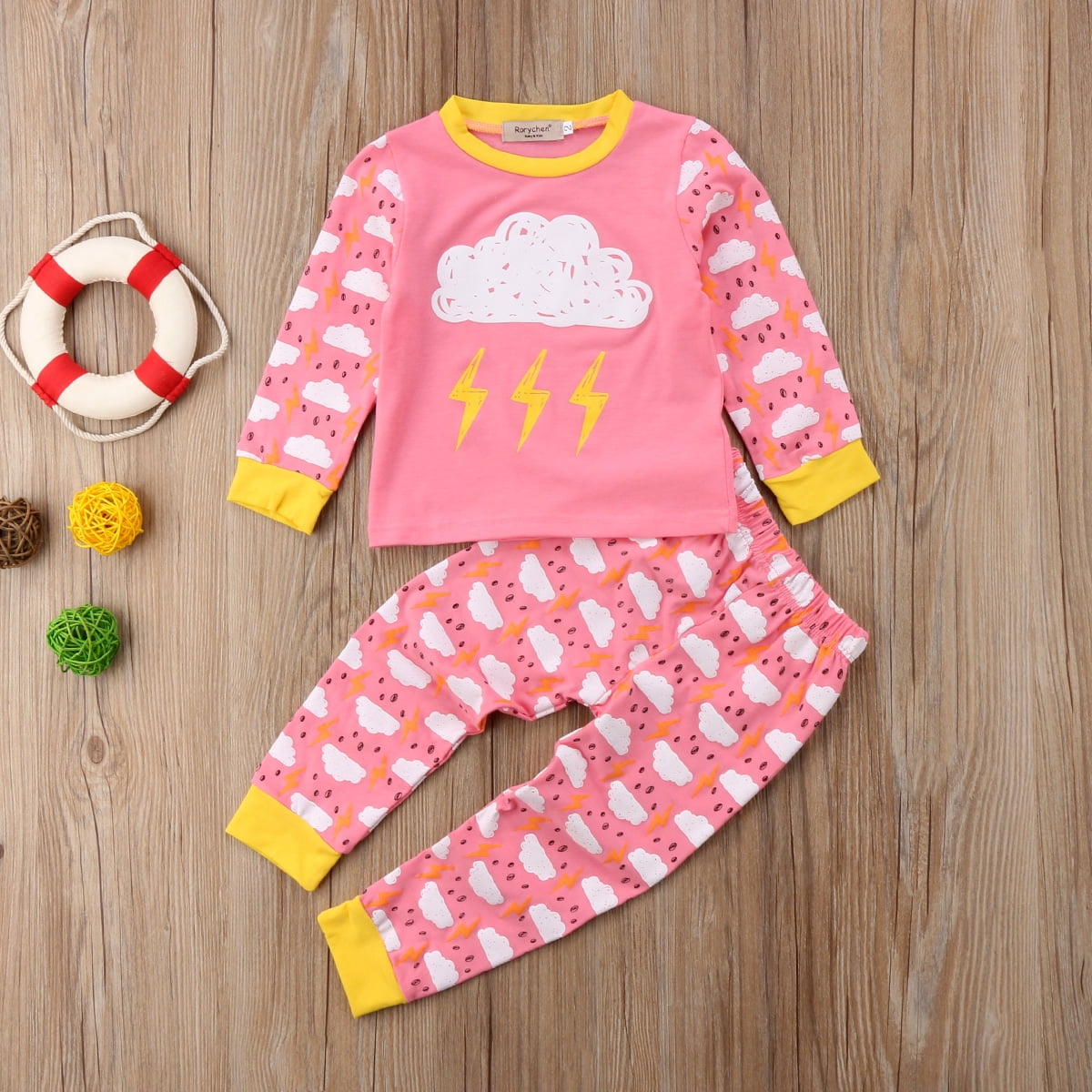 Toddler Girls Sisters Matching Pajamas Long Sleeve Sleepwear Homewear Clothes Set