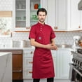 thumbnail image 2 of Chaqueta de chef unisex, cómoda y transpirable, ideal para camareros. Rojo XXL, 2 of 9