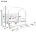 thumbnail image 3 of Harper & Bright Designs Twin Size House Bed with Trundle and Storage Shelves Montessori Bed Wood Playhouse Tent Bed Frame for Girls Boys, White, 3 of 12