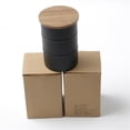 thumbnail image 4 of Black 304 Stainless Steel Coffee Can With Wooden Lid Sealed Food Storage Tank, 4 of 5