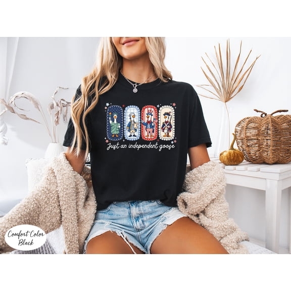 Comfort Colors® Just an Independent Goose Shirt, Funny 4th of July T-Shirt, Patriotic Goose Graphic Tee, Independence Day Unisex Shirt