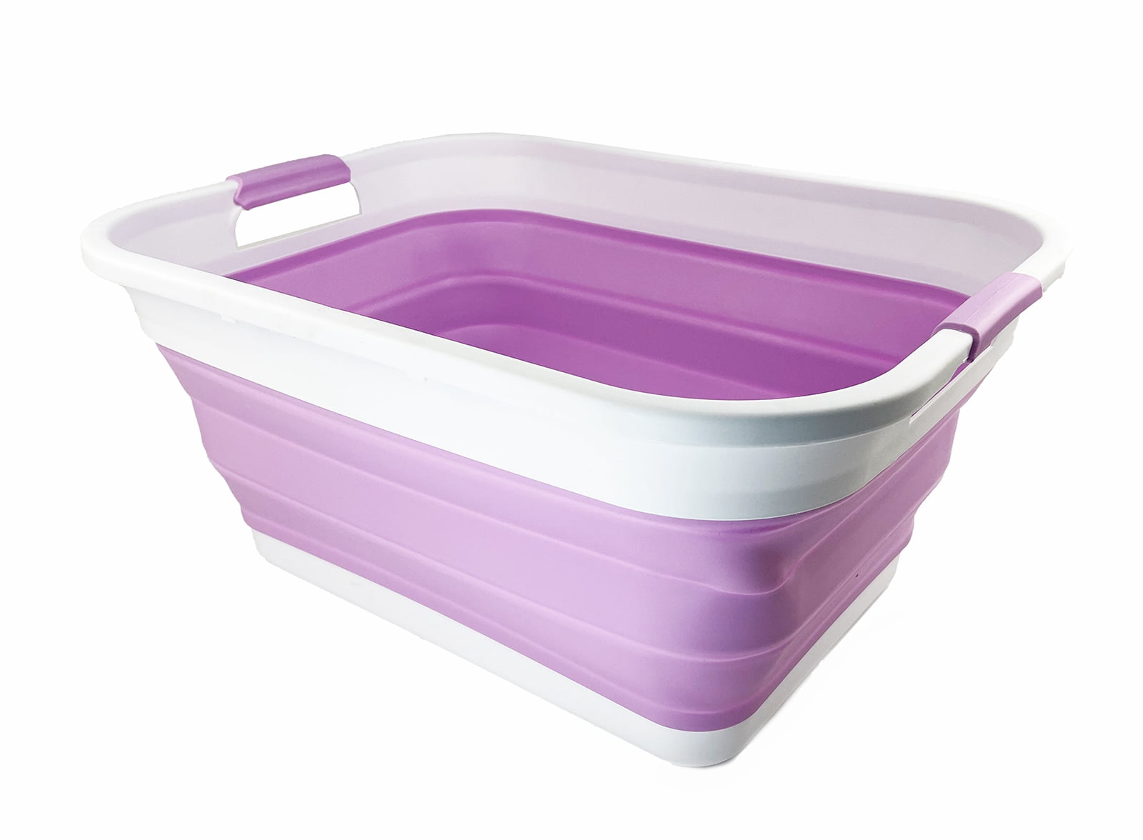SAMMART 41L (10.8 gallon) Collapsible Plastic Laundry Basket - Foldable Pop Up Storage Container/Organizer - Portable Washing Tub - Space Saving Hamper/Basket