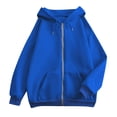 thumbnail image 6 of Edvintorg Women's Fashion Hoodies & Sweatshirts Long Sleeve Loose Casual Zip up Sweatshirt with Pocket Women's Clothing Blue L, 6 of 7