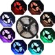 thumbnail image 4 of Inteprter Cinta LED 5M 5050 RGB SMD Tira de luces LED multicolor Control remoto infrarrojo no impermeable 44 teclas Fuente de alimentación 12V Decoración Iluminación navideña Inteprter HA017910-00, 4 of 6