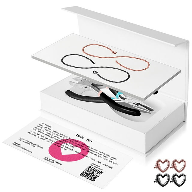 Fiudx Pulsera para Siempre, Kit de Acero-Inoxidable para Parejas, Juego de Joyas Diy con Candado, Idea de Regalo Romántico, Regalo de Aniversario, Muestra de Amor, para Hombres y Mujeres, Incluye Ins