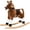 Brown, variant on muzi Kids Rocking Horse Plush Ride On Toy Toddler Rocker for Boys Girls Gifts with Realistic Sounds, Brown