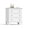thumbnail image 1 of Yeshouse Cómoda blanca de 3 cajones para dormitorio, cómoda amplia con tirador vintage, cómoda moderna de madera, mesita de noche amplia para sala de estar, 1 of 6