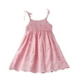 thumbnail image 3 of Jinhomg Little Girls Cotton Dresses Flowy Comfy Spaghetti Straps Pleated Sundress Lightweight Casual Solid Sleeveless Vacation Beach Dress Kid Pink 9 Years, 3 of 4