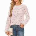 thumbnail image 4 of Godom Women Eyelet Long Sleeve Tops Shirts Dressy Hollow Out Crochet Lace Embroidered Blouses 2025 Fashion, 4 of 7