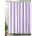 thumbnail image 3 of Purple Striped Bathroom Curtain 72 Inch Shower Curtain with Hooks, Modern Farmhouse Purple White Stripes Waterproof Polyester Bath Curtain Washable Bathtub Curtain 72''x 72'', 3 of 6