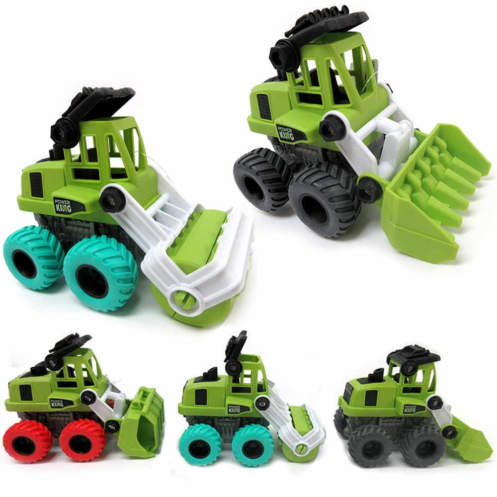 2 Farm Truck Toy Tractor Dual Inertia 4 Wheel Drive Pull Back Vehicle Boys Gift