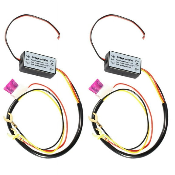 2X Car LED Daytime Running Lights Controller Relay Harness Dimmer On/ 12-18V Fog Light Controller DRL Controller