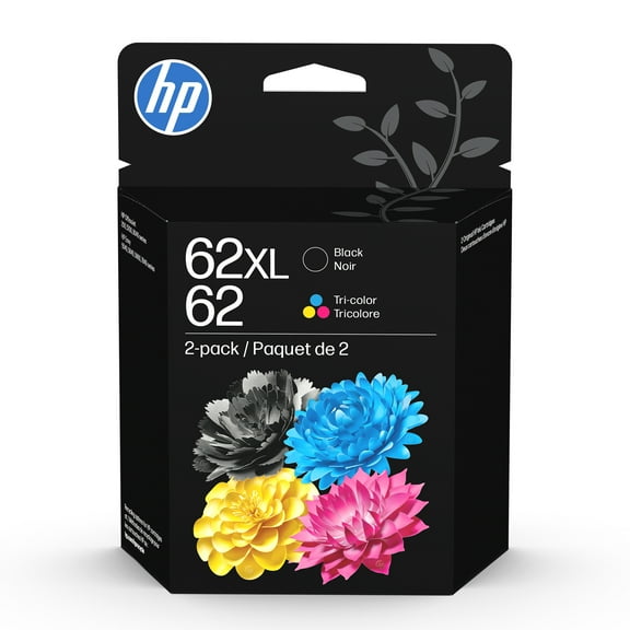 HP 62 Clr/62XL Blk Ink Crtg Combo 2-Pk
