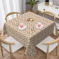 thumbnail image 6 of Square Tablecloth 52 x 52 Inch, Bohemian Rustic Floral Square Tablecloths Water Resistant Tabletop Cover Fabric Table Cover for Party, Wedding, Cocktail, Banquet, Festival, 6 of 8