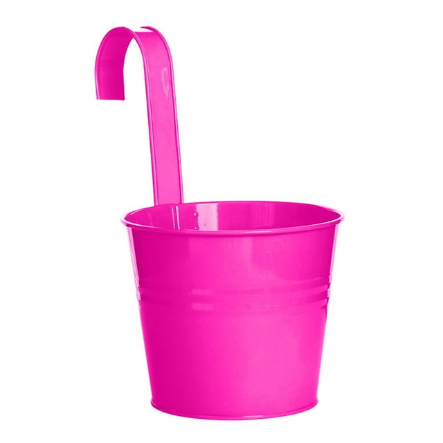 Pot de Fleurs Suspendu Robuste Style Naturel en Fer Seau en Métal Exquis pour Balcon