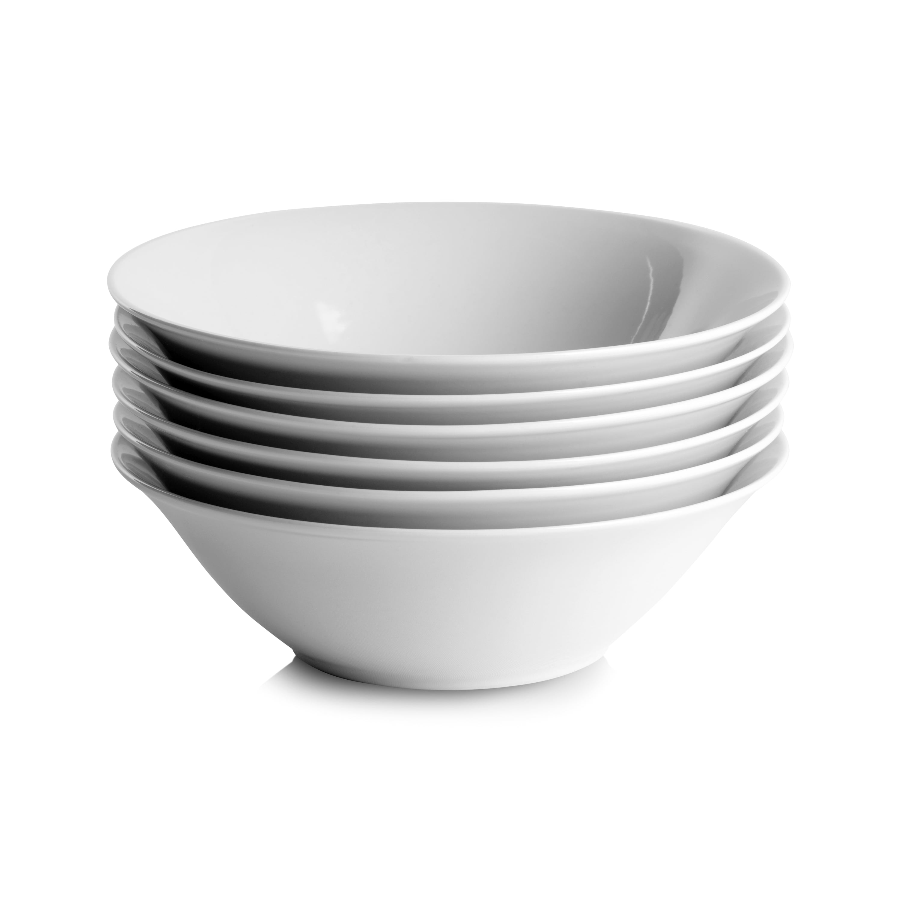 TGLBT 26-Ounce Porcelain Bowl Set for Soup/Cereal White 6 Packs 