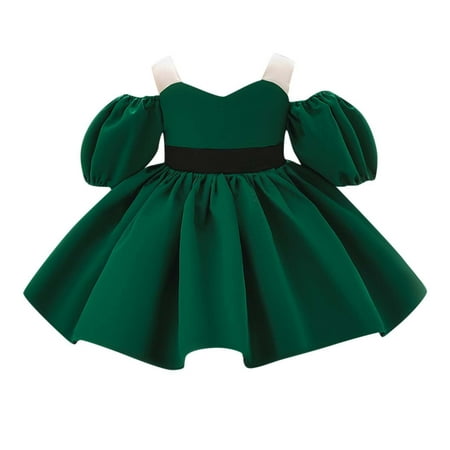 

WUXIAN Toddler Girls Short Sleeve Christmas Princess Dress Birthday Party Halloween Dresses Sundress Infants Baby Children Simple Dailywear