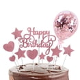 thumbnail image 3 of Adorno para tarta Zulema Feliz cumpleaños Confeti Globo Estrella Oro rosa, 3 of 8