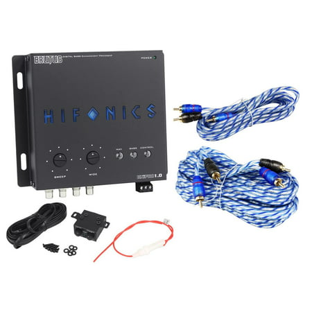 Hifonics BXIPRO1.0 Digital Bass Equalizer Sub Processor + 17' & 6' RCA (Best Equalizer Settings For Bass)