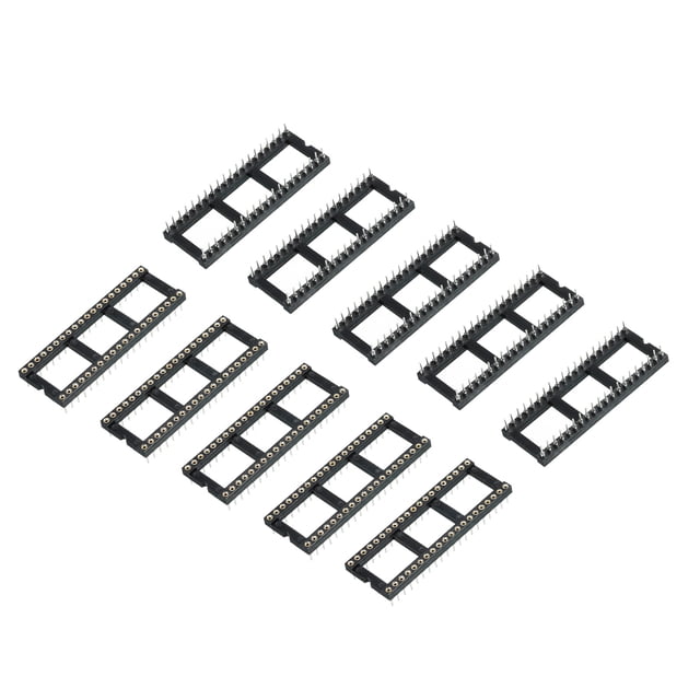 Uxcell DIP IC Chip Socket Adapter Round Pin 40P 2.54mm Pitch IC Socket for PCB Board Chip, 10 Pack