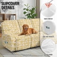 thumbnail image 6 of ZIATUBLES Daisy Recliner Cover for 3 Cushion Reclining Sofa, Stretch Yellow Checkered Recliner Couch Covers with Storage Pockets Set of 8, Soft Washable Furniture Protector for Pets, 6 of 9